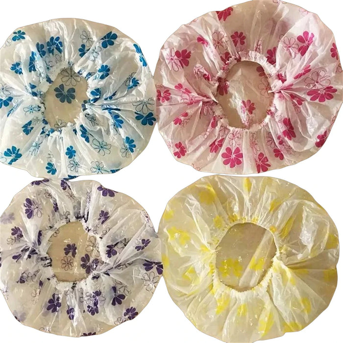 4pcs Gorro de ducha desechable de PE duradero, apto para baños impermeables