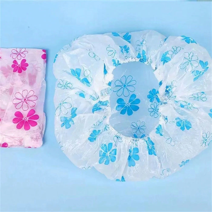 4pcs Gorro de ducha desechable de PE duradero, apto para baños impermeables