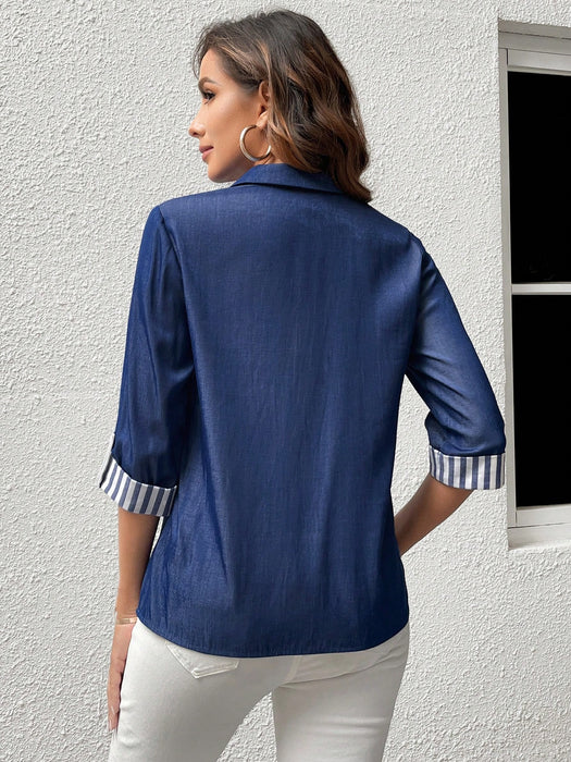 SHEIN EMERY ROSE Blusa De Primavera Para Mujer Con Rayas