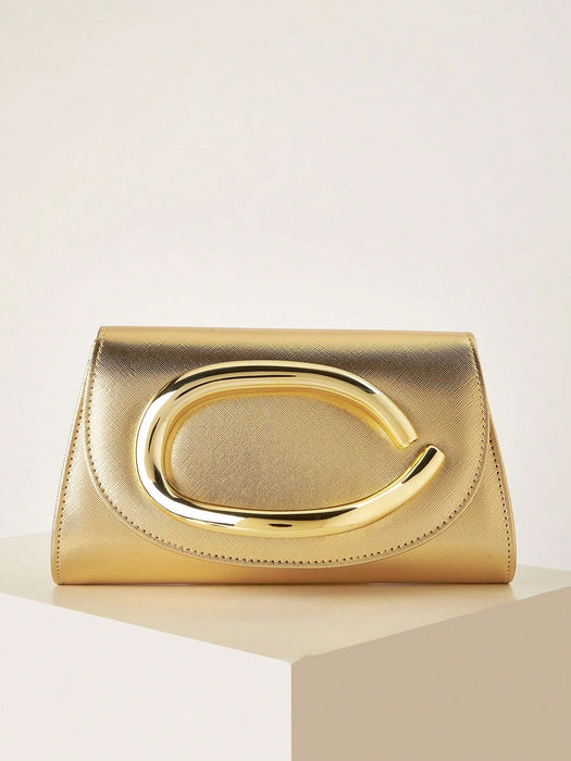 SHEIN Elegante bolso de mano grande para mujer, de material sintético PU, con cadena desmontable