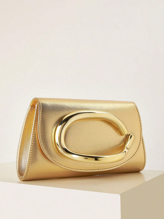 SHEIN Elegante bolso de mano grande para mujer, de material sintético PU, con cadena desmontable