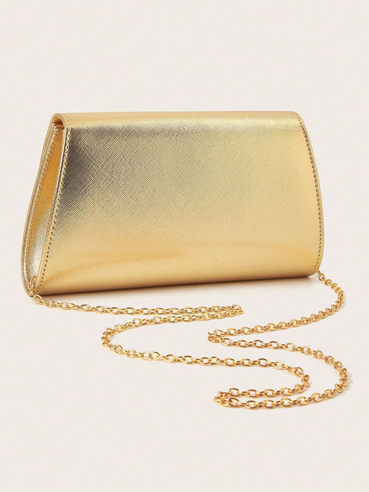 SHEIN Elegante bolso de mano grande para mujer, de material sintético PU, con cadena desmontable