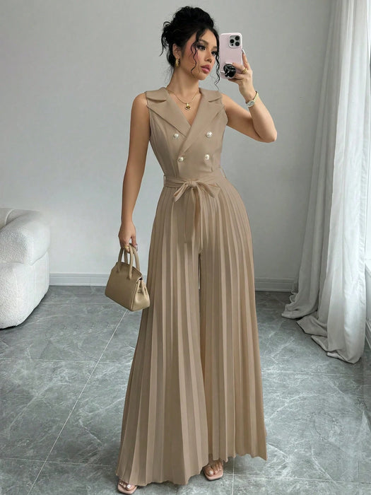 SHEIN Elenzga Mujer - Traje elegante de doble botonadura con cuello