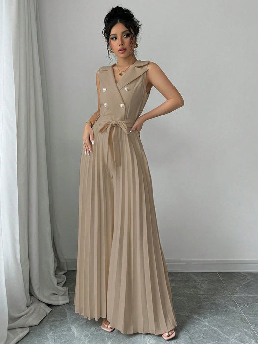 SHEIN Elenzga Mujer - Traje elegante de doble botonadura con cuello