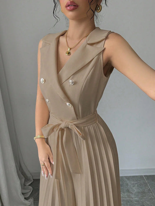 SHEIN Elenzga Mujer - Traje elegante de doble botonadura con cuello