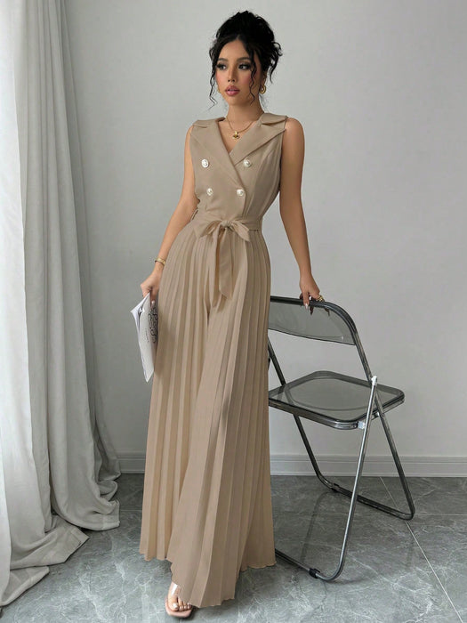 SHEIN Elenzga Mujer - Traje elegante de doble botonadura con cuello