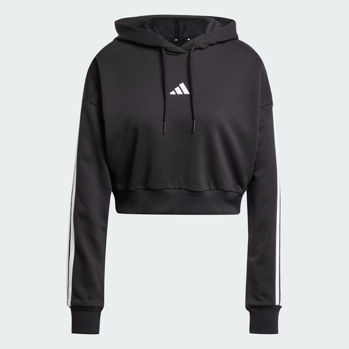 ADIDAS Sudadera corta con capucha de felpa francesa de 3 rayas de Essentials