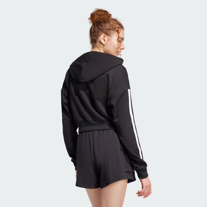 ADIDAS Sudadera corta con capucha de felpa francesa de 3 rayas de Essentials