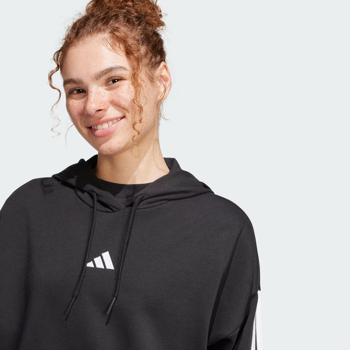 ADIDAS Sudadera corta con capucha de felpa francesa de 3 rayas de Essentials