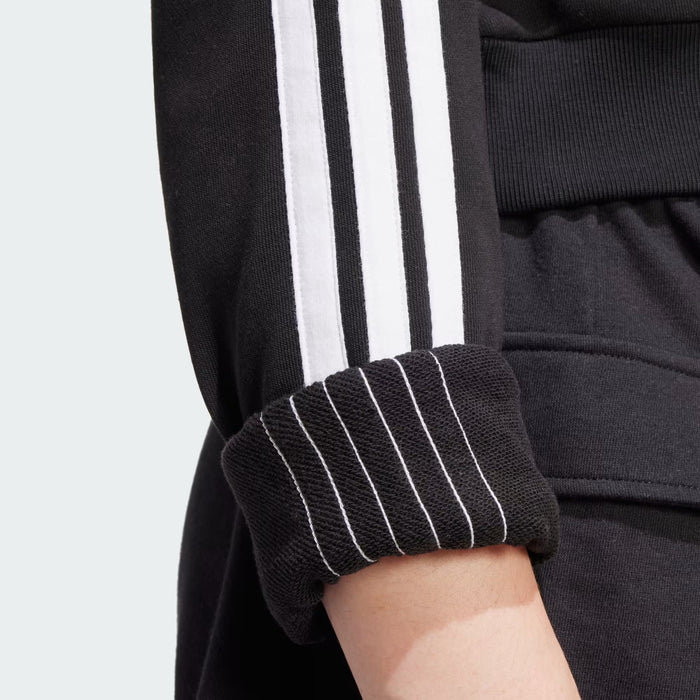 ADIDAS Sudadera corta con capucha de felpa francesa de 3 rayas de Essentials