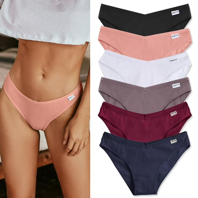 FINETOO Ropa interior femenina de algodón suave y elástica, Paquete de 18