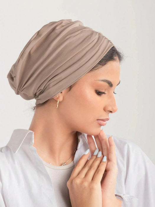 SHEIN Pañuelo de moda, diseño de doble capa, elástico en cuatro direcciones, no necesita alfileres ni imanes