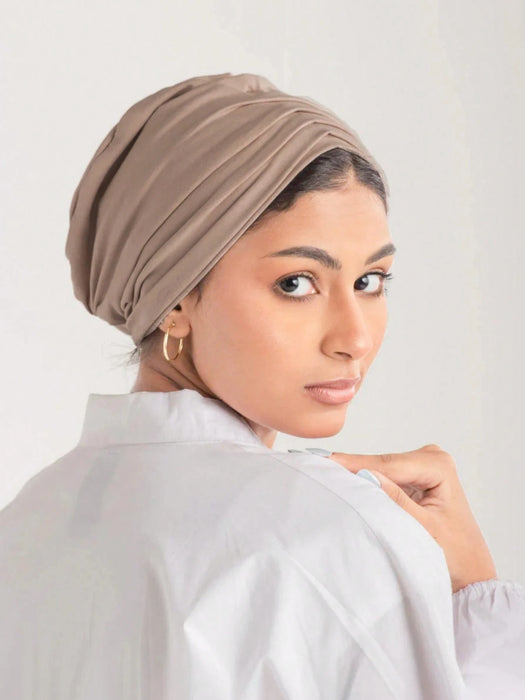 SHEIN Pañuelo de moda, diseño de doble capa, elástico en cuatro direcciones, no necesita alfileres ni imanes