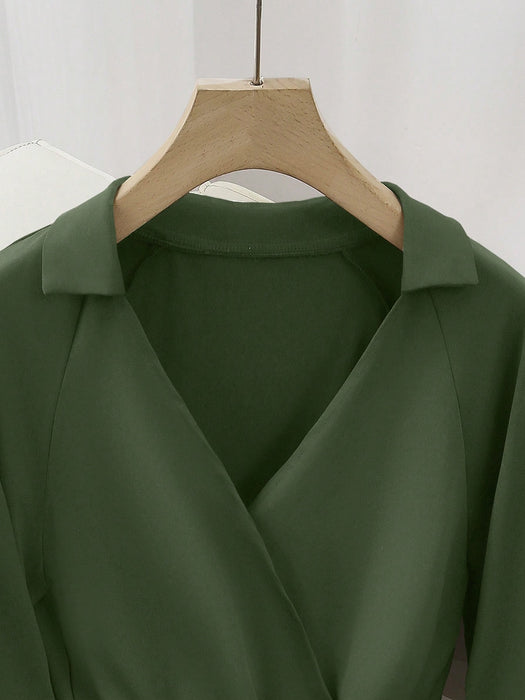 SHEIN Franclia Body de manga larga y cuello en V de corte ajustado
