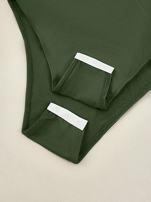 SHEIN Franclia Body de manga larga y cuello en V de corte ajustado