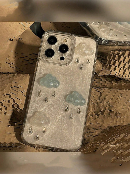 Funda de teléfono con forma de nube 3D rara con gotas de lluvia, para Iphone 12 Pro Max