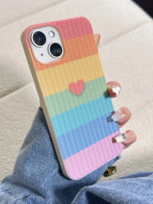 Funda protectora de teléfono con textura de punto y pintura, para iPhone 11