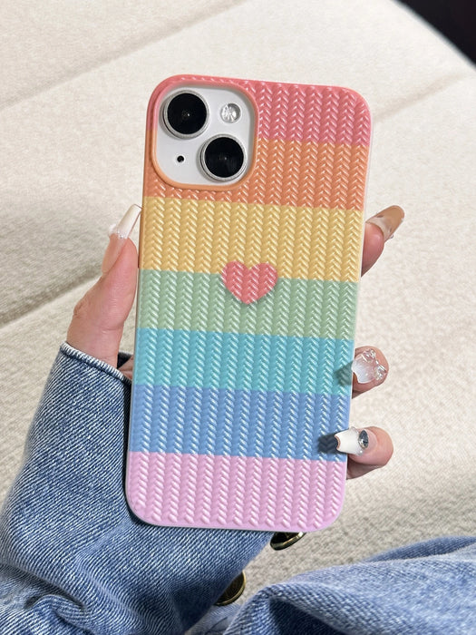 Funda protectora de teléfono con textura de punto y pintura, para iPhone 11