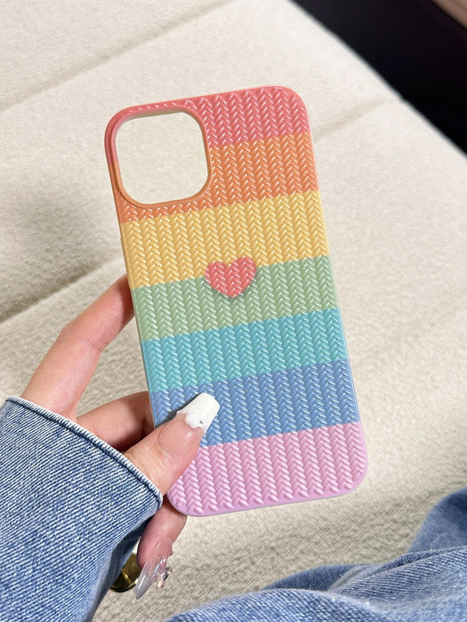 Funda protectora de teléfono con textura de punto y pintura, para iPhone 11