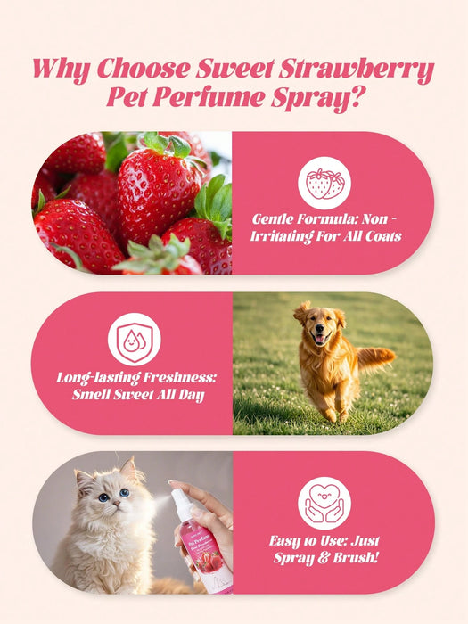 SHEIN PET 100 ml (3.38 fl oz) Fragancia para mascotas con aroma a fresa dulce