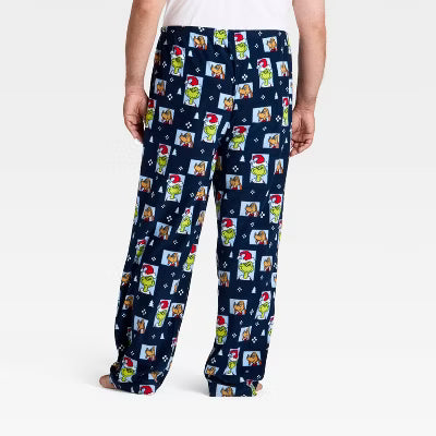 Pijama familiar a juego de polar con estampado del Grinch para hombre
