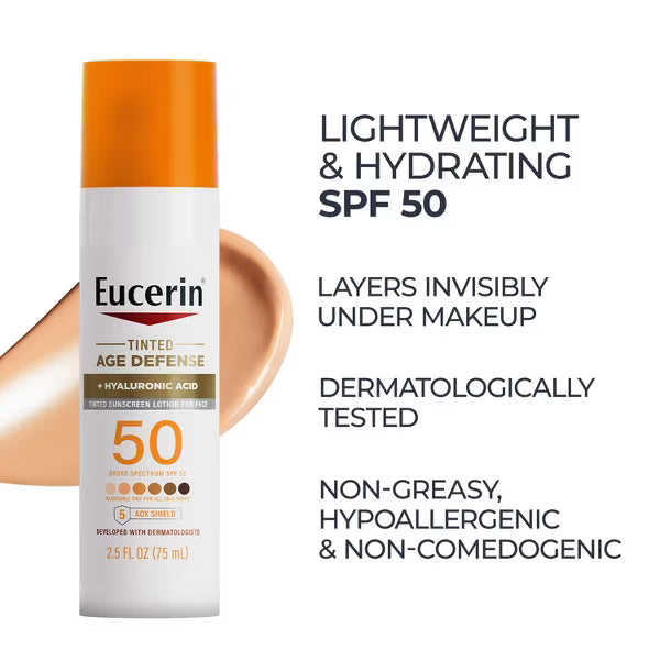 Eucerin Age Defense Loción facial con color y protector solar FPS 50 de 75 ml
