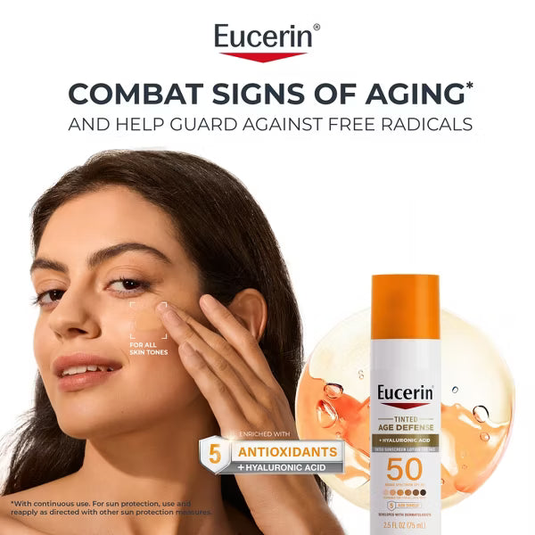 Eucerin Age Defense Loción facial con color y protector solar FPS 50 de 75 ml