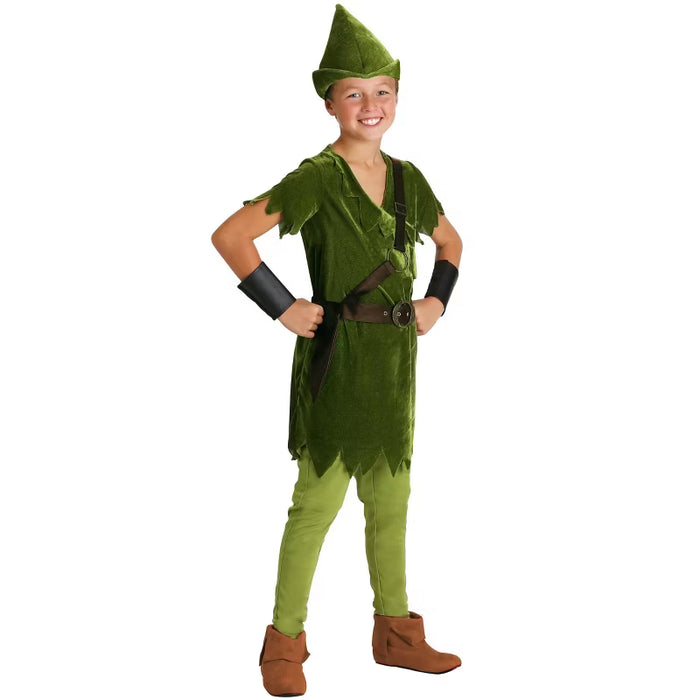 Disfraz clásico de Peter Pan para niño, talla extra grande, verde