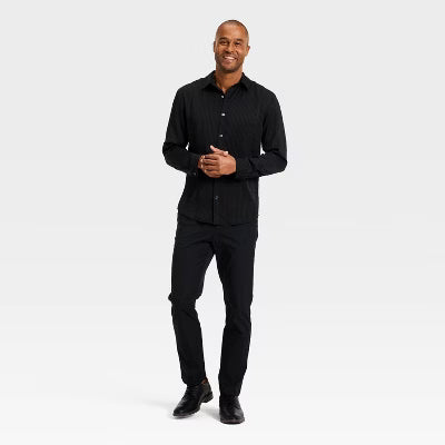 Men's Goodfellow Camisa de vestir arrugada de manga larga para hombre