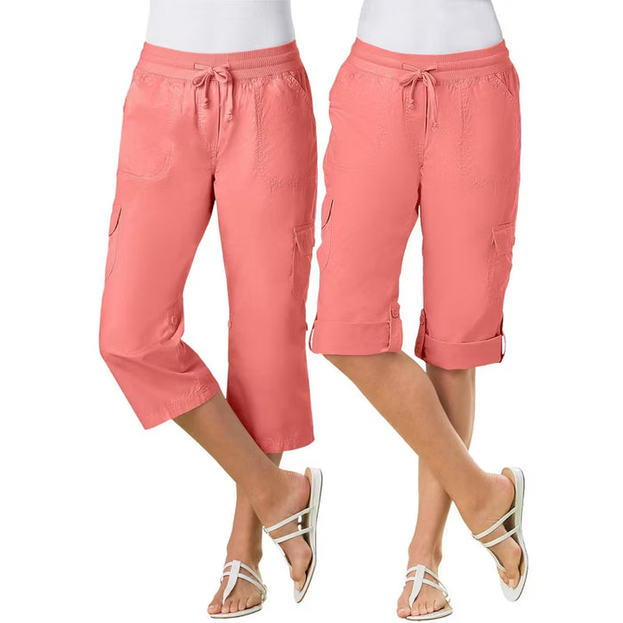 Bermudas/capri cargo convertibles para mujer