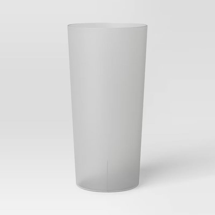 Vaso alto de plástico de 770 ml, color gris aptos para microondas y lavavajillas.