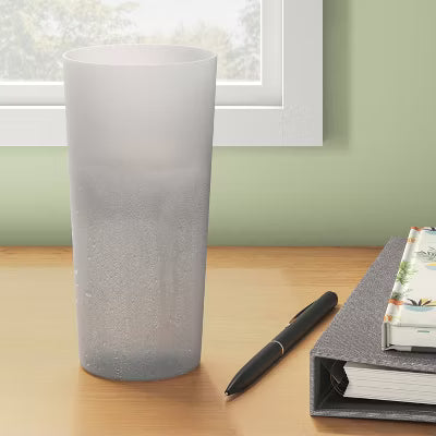 Vaso alto de plástico de 770 ml, color gris aptos para microondas y lavavajillas.