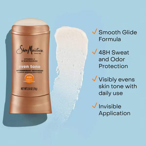 Antitranspirante y desodorante sólido SheaMoisture Even Tone con vitamina C y niacinamida - 2.6 oz