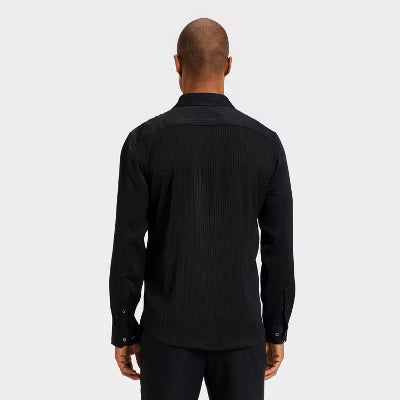 Men's Goodfellow Camisa de vestir arrugada de manga larga para hombre