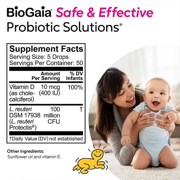BioGaia Protectis Gotas probióticas para bebé para alivio de cólicos y gases