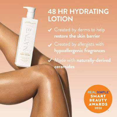Loción corporal hidratante Native Sensitive Series 48H – Hipoalergénica – Coco natural
