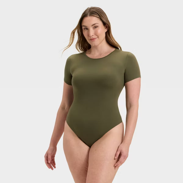 Body YOGINGO para mujer, cuello redondo, manga corta