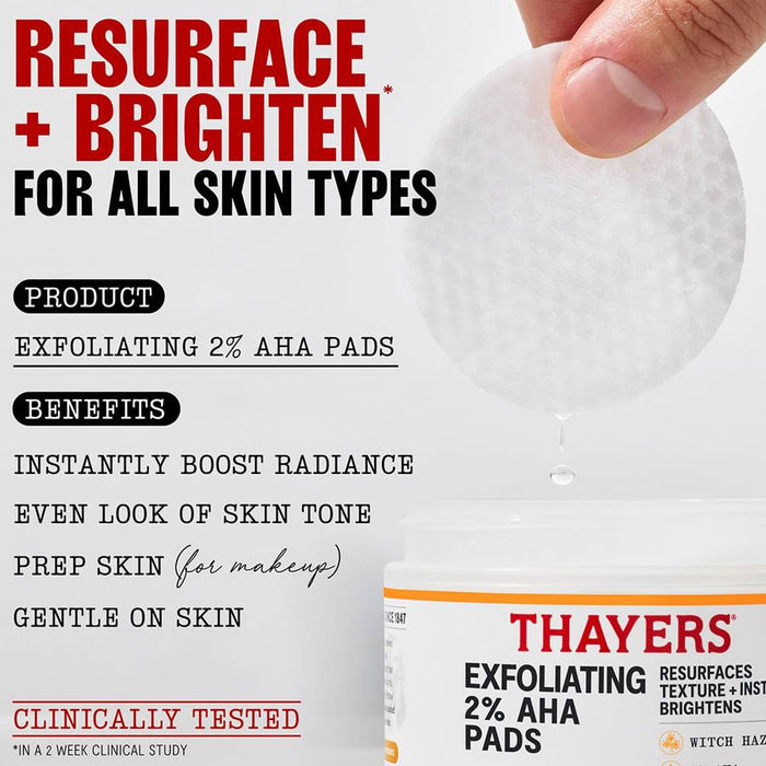 Thayers Discos tónicos exfoliantes con 2% de AHA