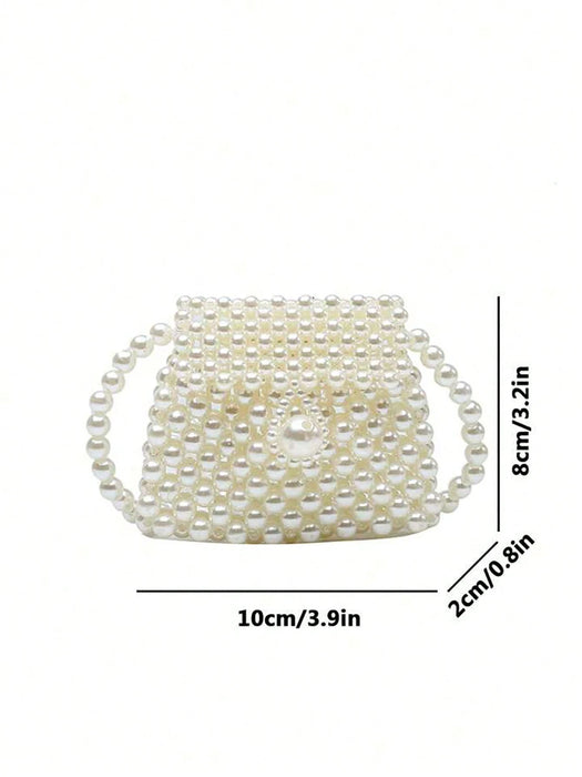 SHEIN Bolso bandolera para niña con cuentas de perlas de imitación