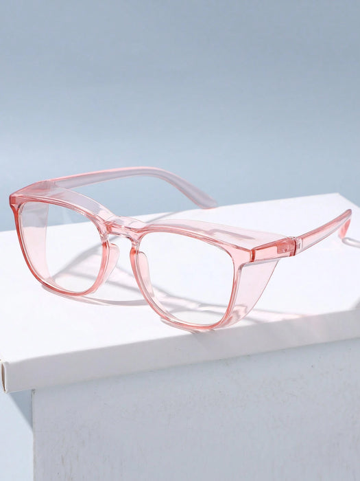 SHEIN Glazzy Gafas de sol planas unisex con espejo, diseño rosa