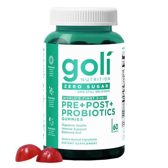 Goli Nutrition Gomitas prebióticas y probióticas sin azúcar de 60 unidades