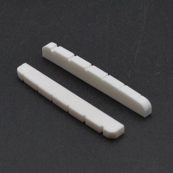 Cejuela de guitarra con ranuras de hueso para bajo de 5 cuerdas, 2 piezas