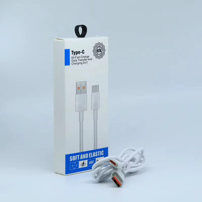Cable de datos USB tipo C de carga súper rápida de 1 m y 6 A para Android