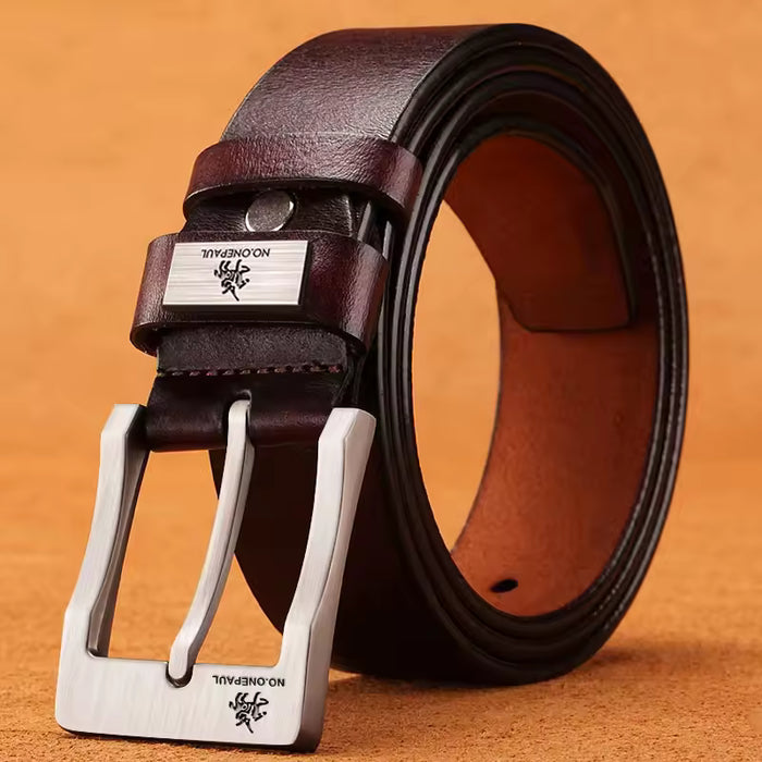Cinturones de piel auténtica para hombre, de alta calidad, con hebilla para vaqueros, de piel de vaca