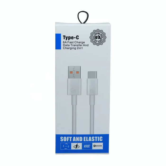 Cable de datos USB tipo C de carga súper rápida de 1 m y 6 A para Android