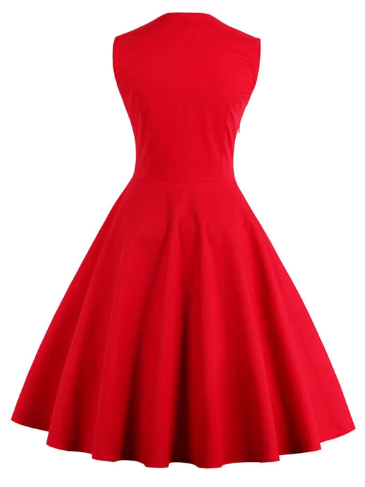 Vestido retro vintage de los años 50 y 60, estilo rockabilly, con lunares