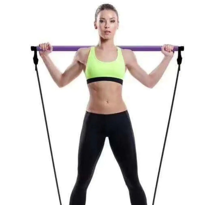Barra de Pilates portátil, bandas de resistencia para Yoga, barras de tracción elásticas