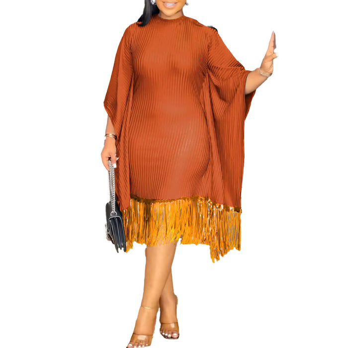 Vestido Midi Casual Elegante para Mujer de Talla Grande