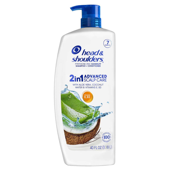 Cuidado avanzado del cuero cabelludo Head & Shoulders 2 en 1 con aloe y agua de coco