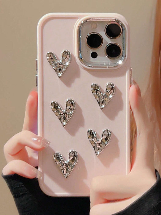 Shein Funda para teléfono con decoración de corazón compatible con iPhone 13 pro max